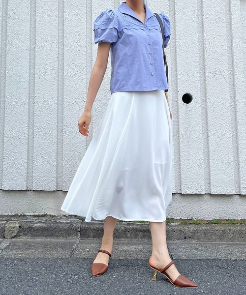 Jewelobe(ジュエローブ)の「6パネルロングフレアスカート(スカート・レディース・ブラック/オフホワイト/ピンク/イエロー/オレンジ/ブルー/グリーン・FREE)」の11枚目の写真