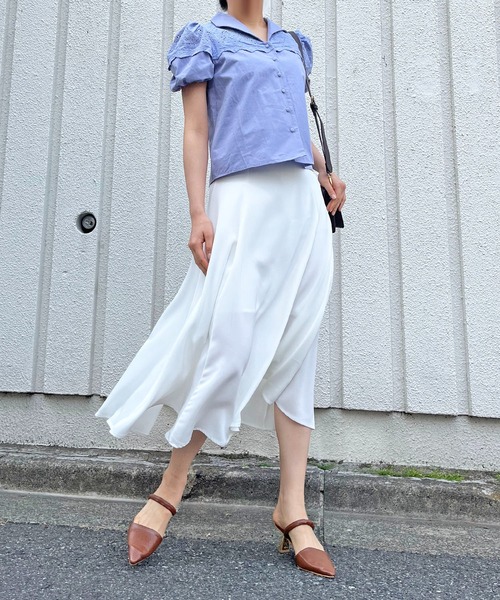 Jewelobe(ジュエローブ)の「6パネルロングフレアスカート(スカート・レディース・ブラック/オフホワイト/ピンク/イエロー/オレンジ/ブルー/グリーン・FREE)」の17枚目の写真