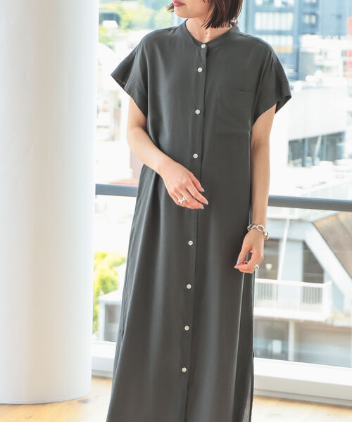 B:MING by BEAMS(ビーミングバイビームス)の「B:MING by BEAMS / バンドカラー シャツ ワンピース(シャツワンピース・レディース・スミクロ/ミント/オフホワイト・SMALL/MEDIUM)」の7枚目の写真