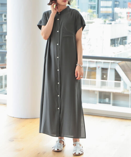 B:MING by BEAMS(ビーミングバイビームス)の「B:MING by BEAMS / バンドカラー シャツ ワンピース(シャツワンピース・レディース・スミクロ/ミント/オフホワイト・SMALL/MEDIUM)」の8枚目の写真
