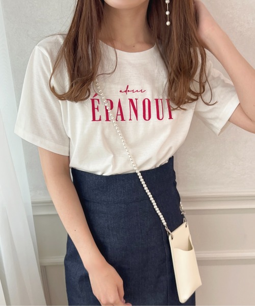 apres jour(アプレジュール)の「ロゴ刺繍Tシャツ【ZOZOTOWN限定アイテム】(Tシャツ/カットソー・レディース・ネイビー/ライトピンク/オフホワイト/ホワイト系その他・X-LARGE/フリー)」の2枚目の写真