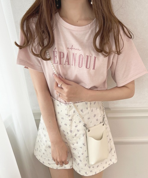 apres jour(アプレジュール)の「ロゴ刺繍Tシャツ【ZOZOTOWN限定アイテム】(Tシャツ/カットソー・レディース・ネイビー/ライトピンク/オフホワイト/ホワイト系その他・X-LARGE/フリー)」の4枚目の写真