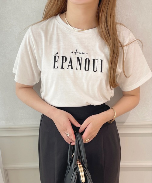 apres jour(アプレジュール)の「ロゴ刺繍Tシャツ【ZOZOTOWN限定アイテム】(Tシャツ/カットソー・レディース・ネイビー/ライトピンク/オフホワイト/ホワイト系その他・X-LARGE/フリー)」の9枚目の写真