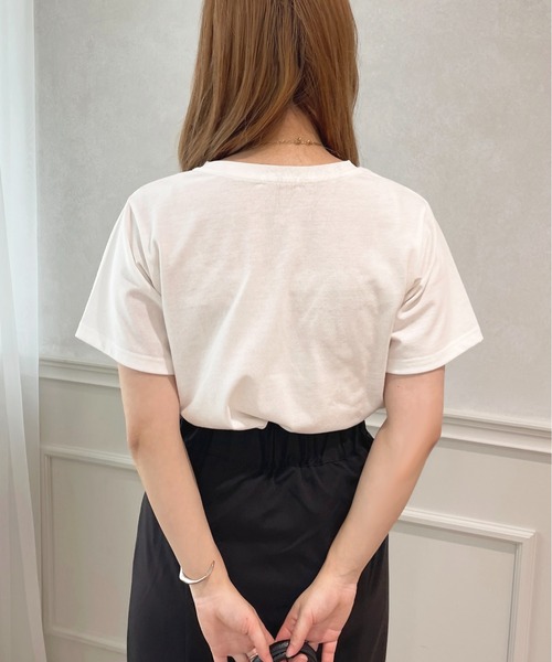 apres jour(アプレジュール)の「ロゴ刺繍Tシャツ【ZOZOTOWN限定アイテム】(Tシャツ/カットソー・レディース・ネイビー/ライトピンク/オフホワイト/ホワイト系その他・X-LARGE/フリー)」の10枚目の写真