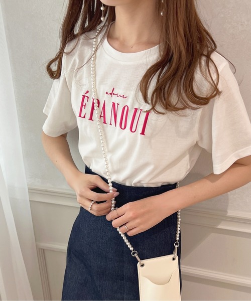 apres jour(アプレジュール)の「ロゴ刺繍Tシャツ【ZOZOTOWN限定アイテム】(Tシャツ/カットソー・レディース・ネイビー/ライトピンク/オフホワイト/ホワイト系その他・X-LARGE/フリー)」の16枚目の写真