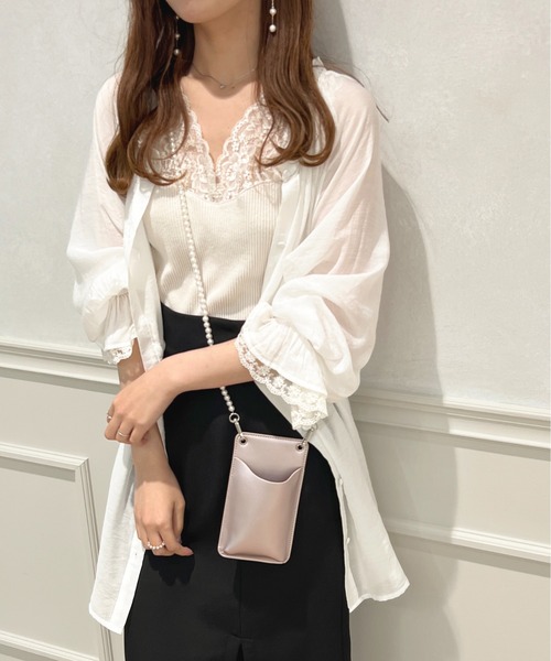 apres jour（アプレジュール）の「シアーチュニックブラウス【ZOZOTOWN限定アイテム】（Tシャツ/カットソー・レディース・オフホワイト/アイボリー/ミント/ラベンダー・フリー/X-LARGE）」の2枚目の写真