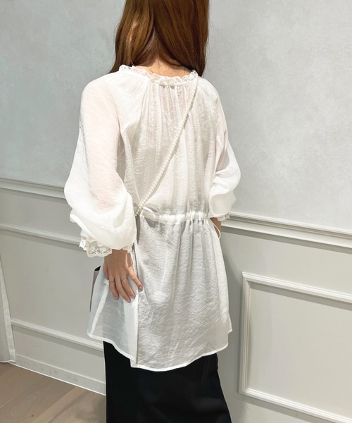 apres jour（アプレジュール）の「シアーチュニックブラウス【ZOZOTOWN限定アイテム】（Tシャツ/カットソー・レディース・オフホワイト/アイボリー/ミント/ラベンダー・フリー/X-LARGE）」の10枚目の写真