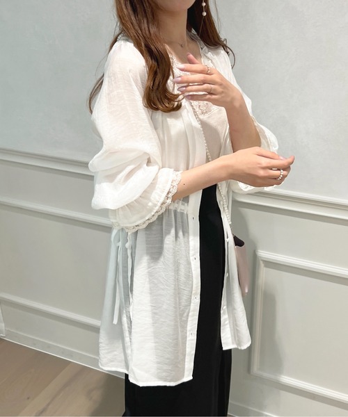 apres jour（アプレジュール）の「シアーチュニックブラウス【ZOZOTOWN限定アイテム】（Tシャツ/カットソー・レディース・オフホワイト/アイボリー/ミント/ラベンダー・フリー/X-LARGE）」の9枚目の写真