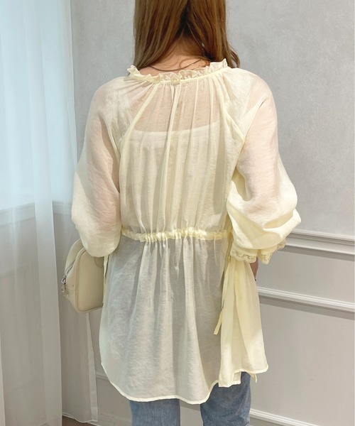 apres jour（アプレジュール）の「シアーチュニックブラウス【ZOZOTOWN限定アイテム】（Tシャツ/カットソー・レディース・オフホワイト/アイボリー/ミント/ラベンダー・フリー/X-LARGE）」の19枚目の写真