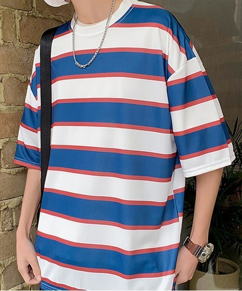 NEW GENTLEMAN(ニュージェントルマン)の「レトロボーダー ビッグシルエットT(Tシャツ/カットソー・メンズ・グリーン/ブルー/ネイビー・M/L)」の14枚目の写真