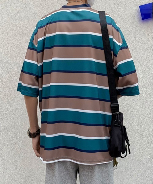 NEW GENTLEMAN(ニュージェントルマン)の「レトロボーダー ビッグシルエットT(Tシャツ/カットソー・メンズ・グリーン/ブルー/ネイビー・M/L)」の12枚目の写真