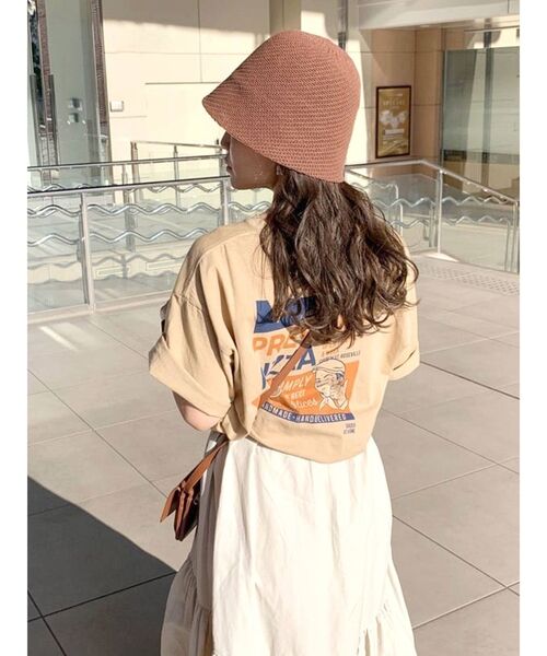 Ungrid（アングリッド）の「PIZZAロゴルーズTee（Tシャツ/カットソー・レディース・ベージュ/オフホワイト/オレンジ/ブルー・FREE）」の7枚目の写真