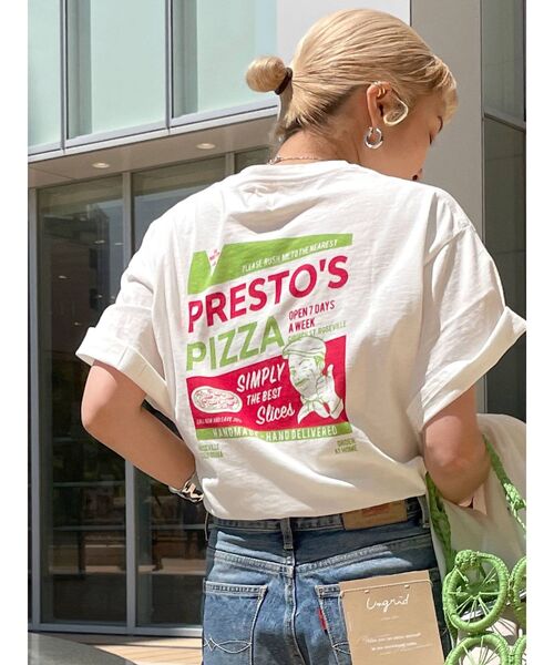 Ungrid（アングリッド）の「PIZZAロゴルーズTee（Tシャツ/カットソー・レディース・ベージュ/オフホワイト/オレンジ/ブルー・FREE）」の18枚目の写真