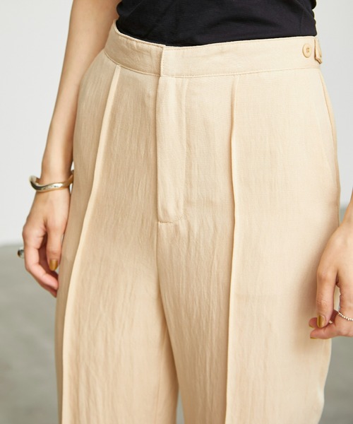 ECRIRE（エクリール）の「【yun_wearコラボ】リネンライク　ノーカラージャケット＋センターラインピンタック　セットアップ（セットアップ・レディース・ブラック/ベージュ/グレー/グリーン・S/M/L）」の21枚目の写真