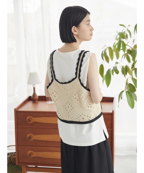 AMERICAN HOLIC（アメリカンホリック）の「SET　カットプルオーバー＋キャミベスト（アンサンブル・レディース・ブラック/ライトベージュ・M/L）」の10枚目の写真