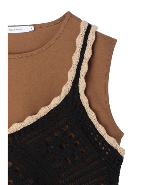 AMERICAN HOLIC（アメリカンホリック）の「SET　カットプルオーバー＋キャミベスト（アンサンブル・レディース・ブラック/ライトベージュ・M/L）」の22枚目の写真