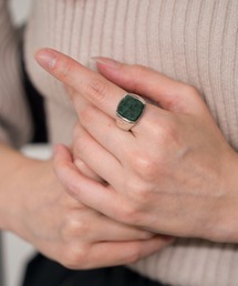 トムウッド TOMWOOD 9号 CushionGreen Marble TOM WOOD（トムウッド）の「Cushion Green Marble Ring（）」 - WEAR