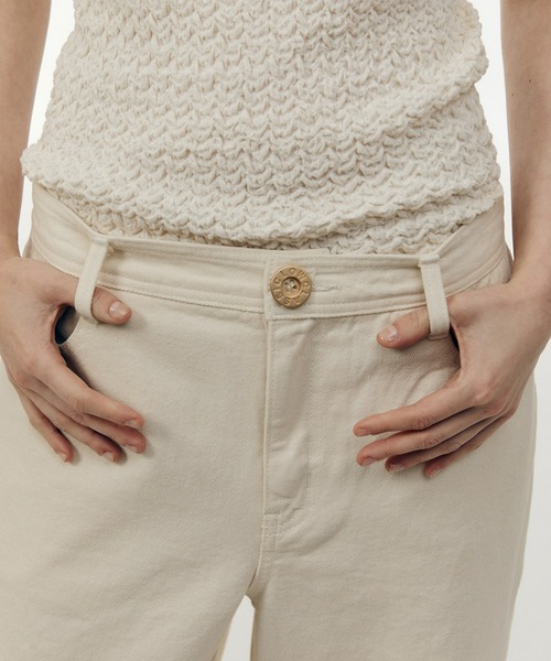 LOW CLASSIC（ロウ　クラシック）の「CLASSIC WIDE DENIM（デニムパンツ・レディース・ブラック/アイボリー・S/XS）」の6枚目の写真