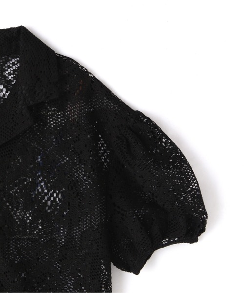 FREE'S MART(フリーズマート)の「開襟ショート丈レースシャツ(シャツ/ブラウス・レディース・ブラック/ホワイト・FREE)」の18枚目の写真