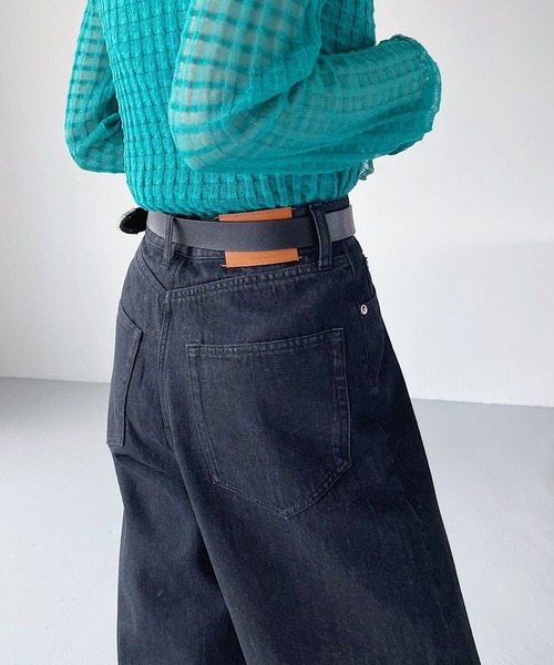 PAGEBOY(ページボーイ)の「ダッドワイドジーンズ(デニムパンツ・レディース・ブラック/インディゴブルー/ブルー・25inch/26inch/27inch)」の7枚目の写真