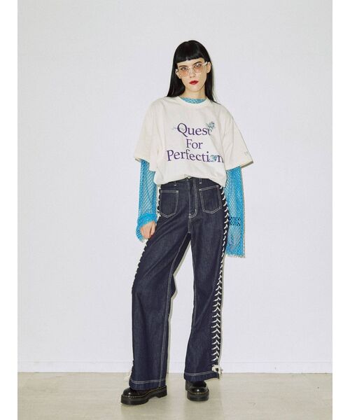 jouetie（ジュエティ）の「ハンドステッチライク BIG Tシャツ（Tシャツ/カットソー・レディース・ブラック/ピンク/アイボリー・MEDIUM）」の13枚目の写真