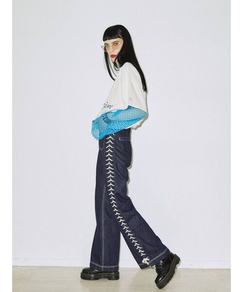 jouetie（ジュエティ）の「ハンドステッチライク BIG Tシャツ（Tシャツ/カットソー・レディース・ブラック/ピンク/アイボリー・MEDIUM）」の12枚目の写真