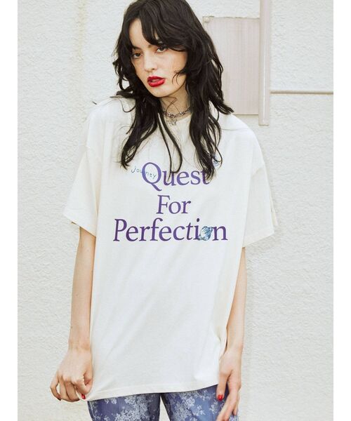 jouetie（ジュエティ）の「ハンドステッチライク BIG Tシャツ（Tシャツ/カットソー・レディース・ブラック/ピンク/アイボリー・MEDIUM）」の9枚目の写真