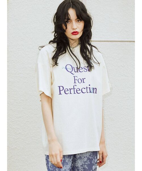 jouetie（ジュエティ）の「ハンドステッチライク BIG Tシャツ（Tシャツ/カットソー・レディース・ブラック/ピンク/アイボリー・MEDIUM）」の8枚目の写真