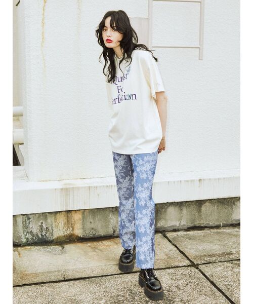 jouetie（ジュエティ）の「ハンドステッチライク BIG Tシャツ（Tシャツ/カットソー・レディース・ブラック/ピンク/アイボリー・MEDIUM）」の5枚目の写真