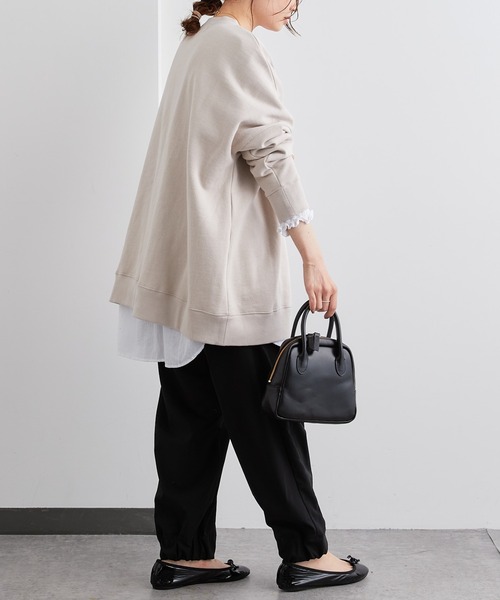 PUAL CE CIN（ピュアルセシン）の「裏起毛チュニックプルオーバー（スウェット・レディース・ベージュ/グレイッシュベージュ/ピンク/ブルー系/ブラック/イエロー・FREE）」の16枚目の写真