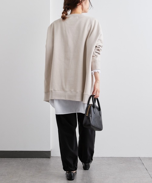 PUAL CE CIN（ピュアルセシン）の「裏起毛チュニックプルオーバー（スウェット・レディース・ベージュ/グレイッシュベージュ/ピンク/ブルー系/ブラック/イエロー・FREE）」の17枚目の写真