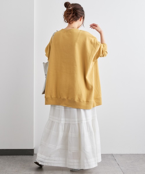 PUAL CE CIN（ピュアルセシン）の「裏起毛チュニックプルオーバー（スウェット・レディース・ベージュ/グレイッシュベージュ/ピンク/ブルー系/ブラック/イエロー・FREE）」の11枚目の写真