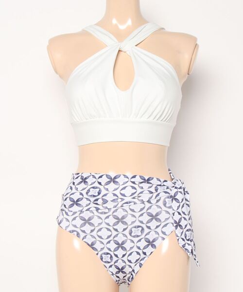 Lina La Mer リナラメール の Lina La Mer リナラメール アメリカンスリーブハイウエストビキニ水着 American Sleeve High Waist Bikini 水着 Wear