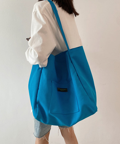 c.u.l(シーユーエル)の「キャンパスカラートートバッグ cula408(トートバッグ・レディース・グリーン/ピンク/オレンジ/ブルー/アイボリー/ブラック・FREE)」の5枚目の写真