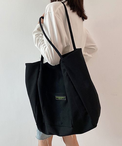 c.u.l(シーユーエル)の「キャンパスカラートートバッグ cula408(トートバッグ・レディース・グリーン/ピンク/オレンジ/ブルー/アイボリー/ブラック・FREE)」の3枚目の写真