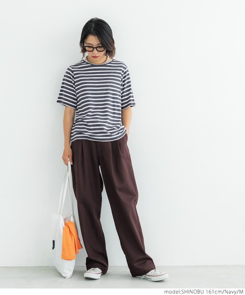 coca(coca)(コカ)の「ボーダースムースTee(Tシャツ/カットソー・レディース・ブラック/ネイビー/ピンク・M/L)」の10枚目の写真