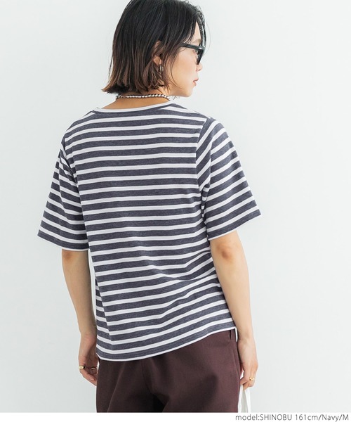 coca(coca)(コカ)の「ボーダースムースTee(Tシャツ/カットソー・レディース・ブラック/ネイビー/ピンク・M/L)」の12枚目の写真