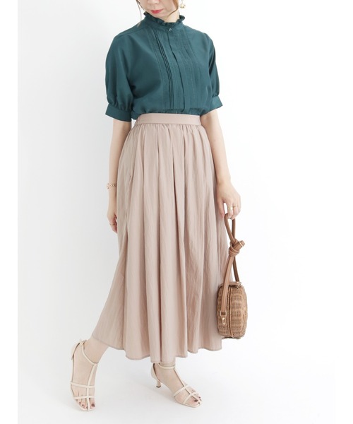 Te chichi（テチチ）の「スタンドフリルハシゴレースブラウス（シャツ/ブラウス・レディース・ブラック/ネイビー/オフホワイト/グリーン・ﾌﾘ-）」の12枚目の写真