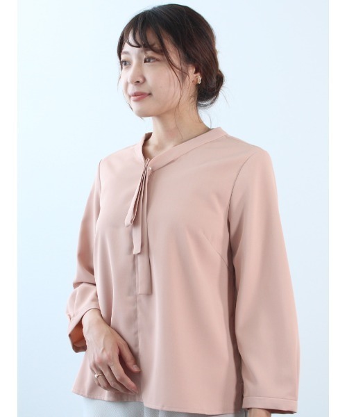 fleur by mint breeze(フルールバイミントブリーズ)の「【M~5L 大きいサイズ】ボウタイ フェミニン ブラウス(シャツ/ブラウス・レディース・ピンク/オフホワイト/ネイビー・4L/5L/LL/L/3L/M)」の14枚目の写真