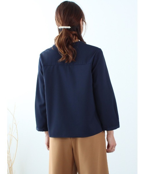 fleur by mint breeze(フルールバイミントブリーズ)の「【M~5L 大きいサイズ】ボウタイ フェミニン ブラウス(シャツ/ブラウス・レディース・ピンク/オフホワイト/ネイビー・4L/5L/LL/L/3L/M)」の11枚目の写真