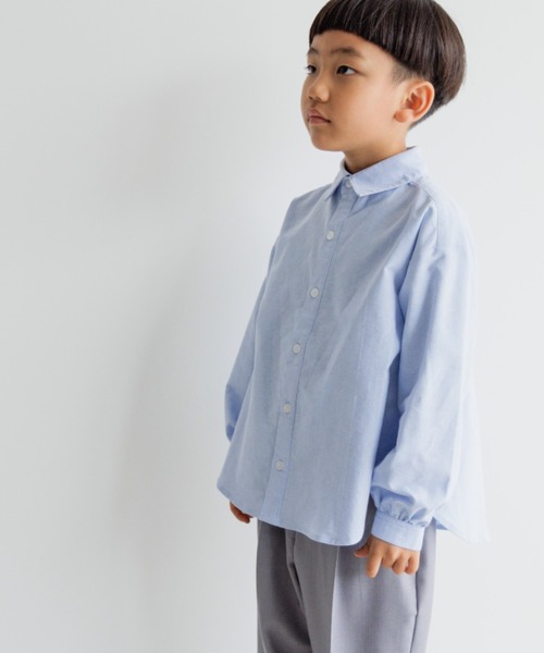 LOWRYS FARM（ローリーズファーム）の「ホワイトシャツＬＳ　157845（シャツ/ブラウス・キッズ・ホワイト系その他/ホワイト系その他2/ホワイト系その他3/ホワイト系その他4/サックスブルー・110cm/120cm/130cm/140cm/150cm）」の5枚目の写真