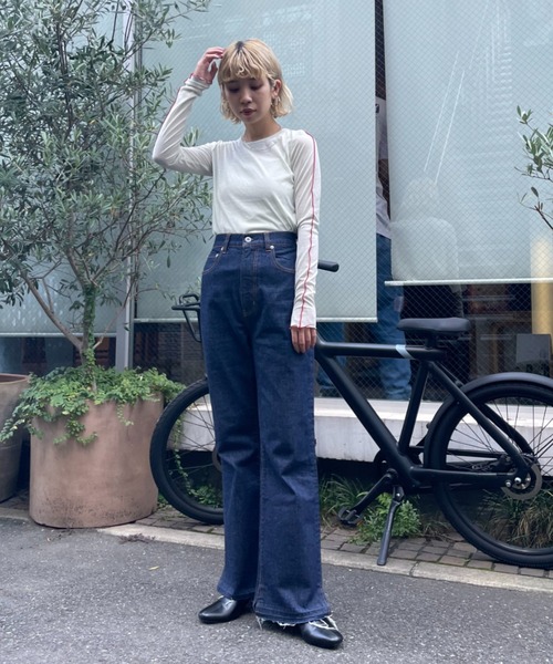 CIAOPANIC(チャオパニック)の「フレアデニムKELLY(デニムパンツ・レディース・ブルー/ネイビー・MEDIUM/SMALL)」の19枚目の写真