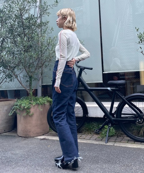 CIAOPANIC(チャオパニック)の「フレアデニムKELLY(デニムパンツ・レディース・ブルー/ネイビー・MEDIUM/SMALL)」の3枚目の写真