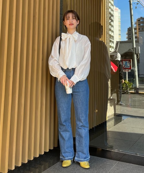 CIAOPANIC(チャオパニック)の「フレアデニムKELLY(デニムパンツ・レディース・ブルー/ネイビー・MEDIUM/SMALL)」の5枚目の写真