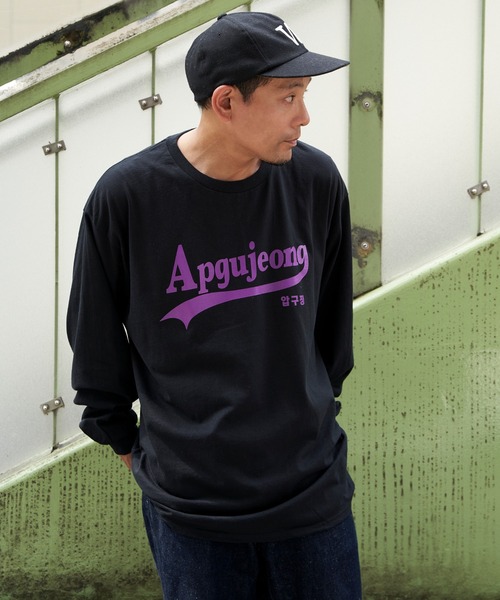 GILDAN(ギルダン)の「【GILDAN/ギルダン】韓国シティ カレッジロゴ プリントロングTシャツ ユニセックス/韓国/KOREA(Tシャツ/カットソー・メンズ・ホワイト/ブラック/パープル/グリーン・LL/3L/L)」の3枚目の写真