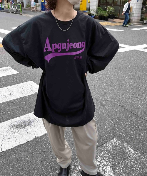 GILDAN(ギルダン)の「【GILDAN/ギルダン】韓国シティ カレッジロゴ プリントロングTシャツ ユニセックス/韓国/KOREA(Tシャツ/カットソー・メンズ・ホワイト/ブラック/パープル/グリーン・LL/3L/L)」の17枚目の写真