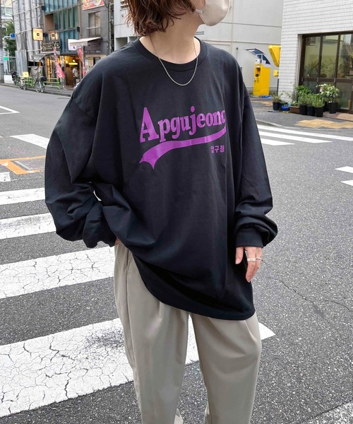 GILDAN(ギルダン)の「【GILDAN/ギルダン】韓国シティ カレッジロゴ プリントロングTシャツ ユニセックス/韓国/KOREA(Tシャツ/カットソー・メンズ・ホワイト/ブラック/パープル/グリーン・LL/3L/L)」の18枚目の写真