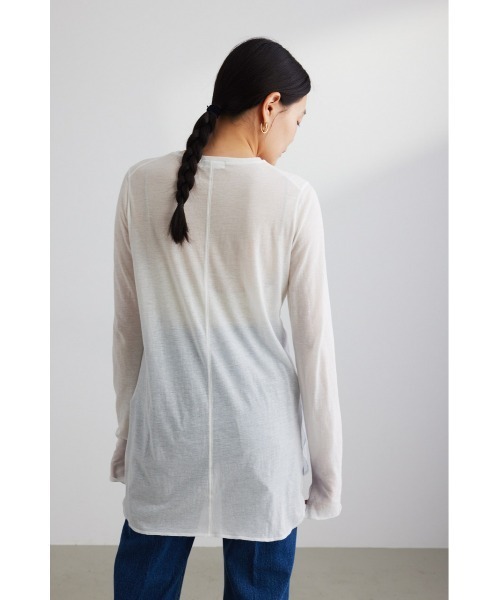 STYLEMIXER(スタイルミキサー)の「ロングスリーブスキントップ(Tシャツ/カットソー・レディース・ブラック/ライトカーキ/ブルー/ホワイト・FREE)」の9枚目の写真