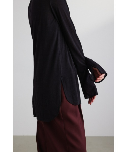 STYLEMIXER(スタイルミキサー)の「ロングスリーブスキントップ(Tシャツ/カットソー・レディース・ブラック/ライトカーキ/ブルー/ホワイト・FREE)」の17枚目の写真