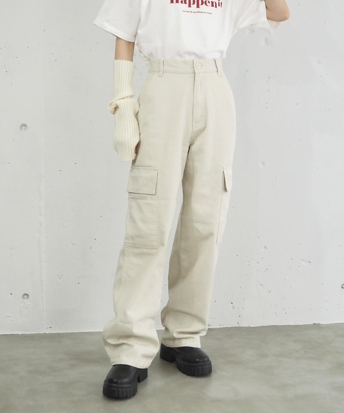 tiptop（ティップトップ）の「【2サイズ展開】カーゴパンツ【web限定Sサイズあり】（カーゴパンツ・レディース・ブラック/カーキ/アイボリー・S/M）」の11枚目の写真